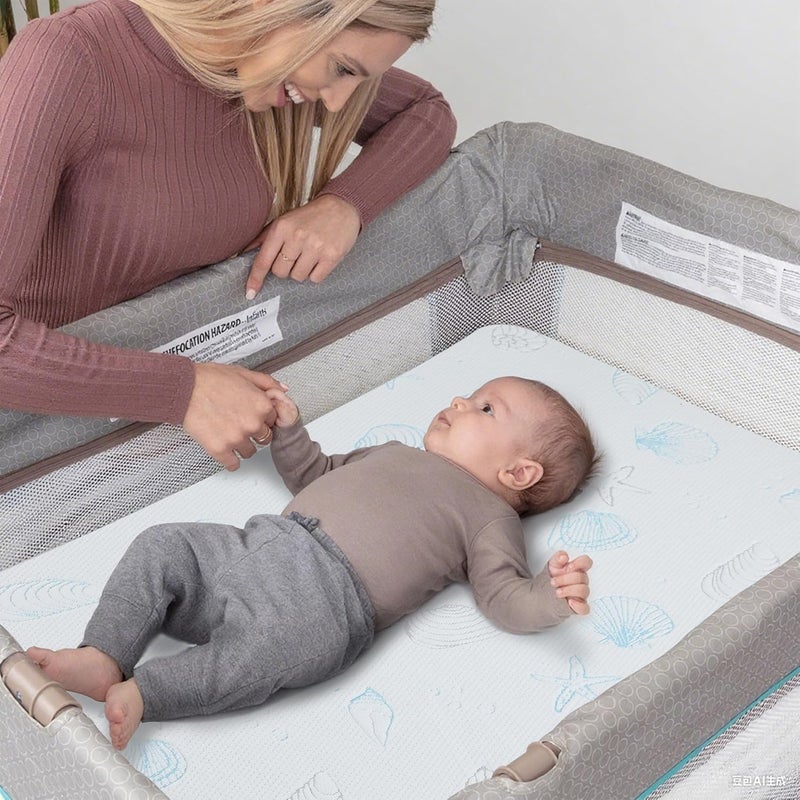 HDJOAPS Pack and Play Mattress 38"x26", Crib Mattress Pad for Playard, Pack n Play Mattress with Soft Breathable Washable Cover for Baby and Toddler - Image 2